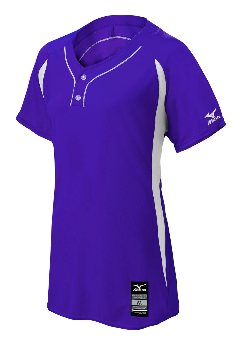 Mizuno Girls Elite 2-Button Game Jersey 3 Mizuno Girls Elite 2-Button Game Jersey - Image 3