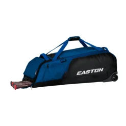 Easton Dugout Wheeled Bag -Baseball Bargains Dugout Wheeled Bag Navy 45degree