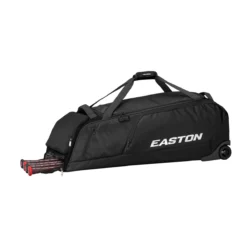 Easton Dugout Wheeled Bag -Baseball Bargains Dugout Wheeled Bag black 45degree