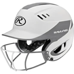 Rawlings Velo Two Tone Home Batting Helmet Softball Mask R16H2FG 20 Rawlings Velo Two Tone Home Batting Helmet Softball Mask R16H2FG -Baseball Bargains R16H2FGS SIL 3quarterleft