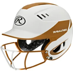 Rawlings Velo Two Tone Home Batting Helmet Softball Mask R16H2FG 21 Rawlings Velo Two Tone Home Batting Helmet Softball Mask R16H2FG -Baseball Bargains R16H2FGS TXO 3quarterleft