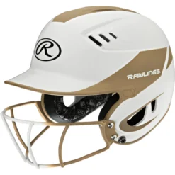 Rawlings Velo Two Tone Home Batting Helmet Softball Mask R16H2FG 22 Rawlings Velo Two Tone Home Batting Helmet Softball Mask R16H2FG -Baseball Bargains R16H2FGS VG 3quarterleft